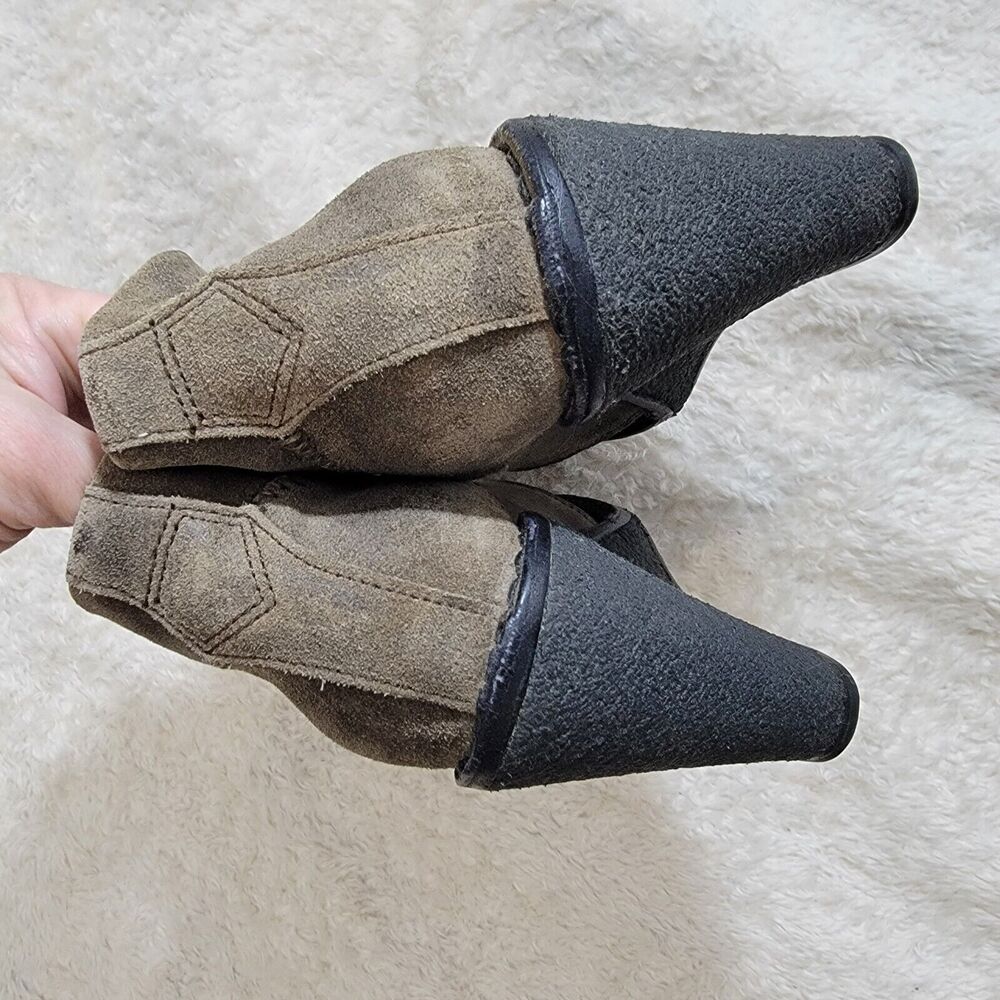 Rag & Bone Odval Wedge Ankle Lace Up Olive Green Suede Boots Size 37 US 7 - Picture 5 of 16